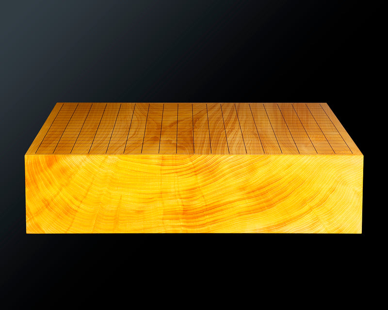 Board craftsman Mr.Torayoshi Yoshida made Hyuga Kaya Kiura 3.3-Sun(101 mm thick) one-piece table Go board No.79070F