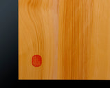 601-YCB-01 Board craftsman Mr.Miura of Yachimata Gobanten made Japan grown Hon-Kaya Table Shogi board Ten-masa (Masame) 2.0-Sun / 62 mm thick 4-piece composition board Haguruma-mori finish lines No.85001