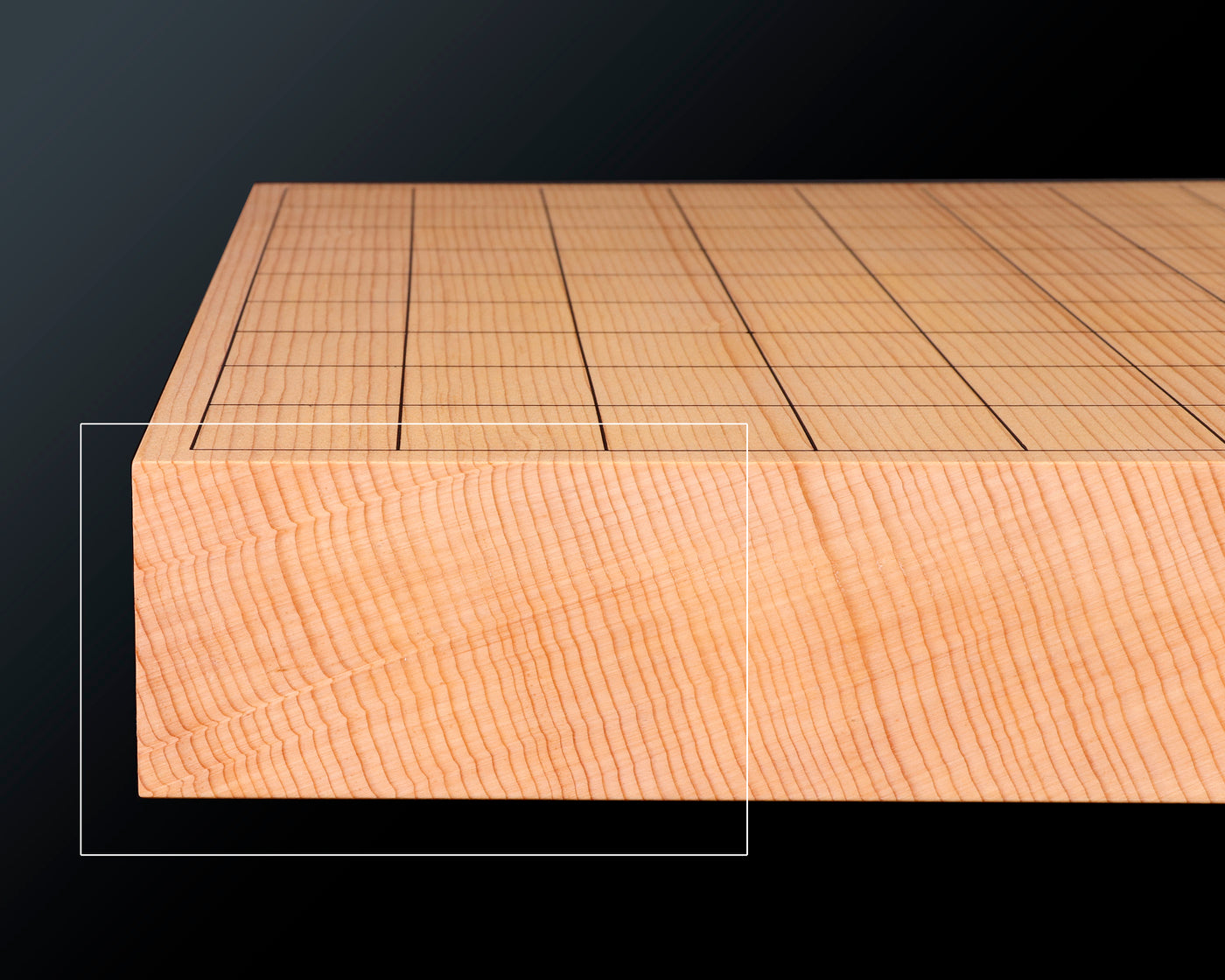 盤師 吉田寅義製作 新榧 卓上将棋盤 四方柾1.9寸 1枚盤 No.89031