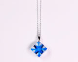 『2025 Christmas SALE』511-CSP-01 Shimadzu Satsuma Kiriko Cut Crystal Glass "Pendant – Cubic A, Cross / Blue" JAC-STK-502-01