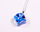 『2025 Christmas SALE』511-CSP-01 Shimadzu Satsuma Kiriko Cut Crystal Glass "Pendant – Cubic A, Cross / Blue" JAC-STK-502-01