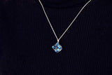 『2025 Christmas SALE』511-CSP-01 Shimadzu Satsuma Kiriko Cut Crystal Glass "Pendant – Cubic A, Cross / Blue" JAC-STK-502-01