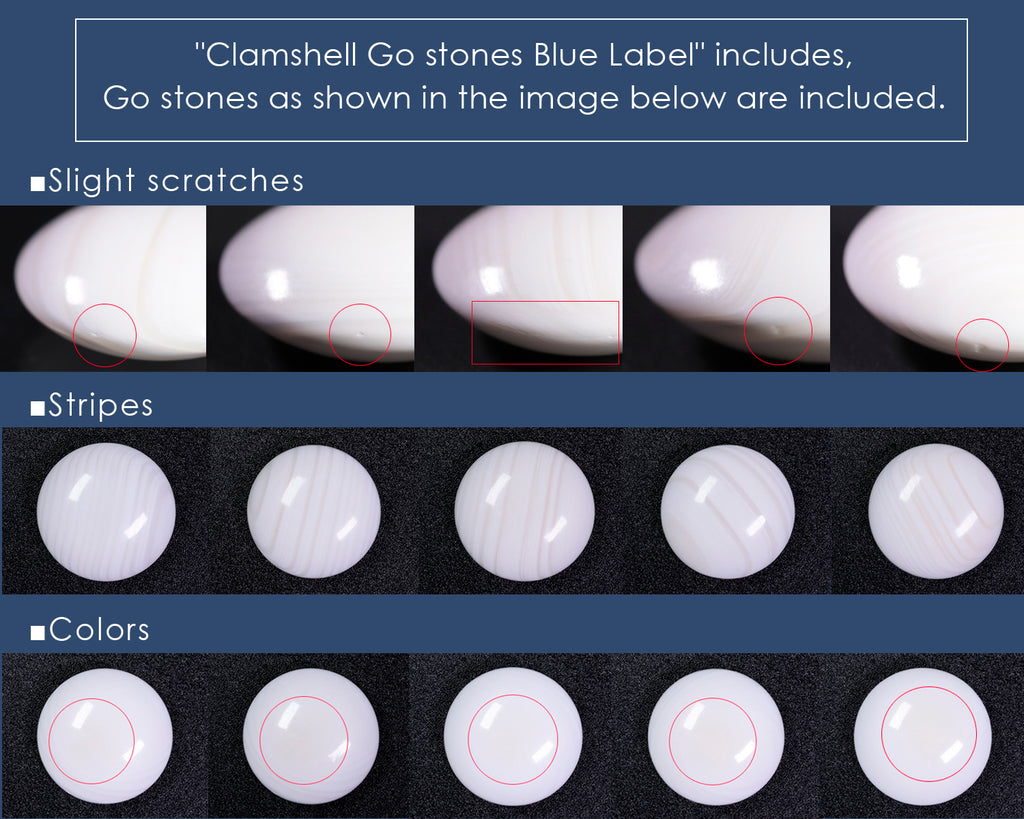 Replenishment Go stone 10 pieces / Clamshell White Go Stones BLUE Labe ...