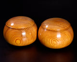 510-SGK-17 Wood craftsman "懐志 / Kai-shi" made Koematsu 【Resin-rich Pine】 Go bowls for size 36 - 43 Go stones, GK-KEM43-SB501