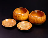 510-SGK-17 Wood craftsman "懐志 / Kai-shi" made Koematsu 【Resin-rich Pine】 Go bowls for size 36 - 43 Go stones, GK-KEM43-SB501