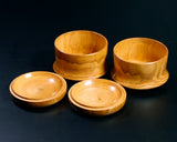 510-SGK-07 Wood craftsman "懐志 / Kai-shi" made Kuri [chestnut] Go Bowls for size 30 - 36 Go stones, "Hon-in-bo gata" Shape GK-KR36HB-SB501