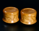 510-SGK-07 Wood craftsman "懐志 / Kai-shi" made Kuri [chestnut] Go Bowls for size 30 - 36 Go stones, "Hon-in-bo gata" Shape GK-KR36HB-SB501