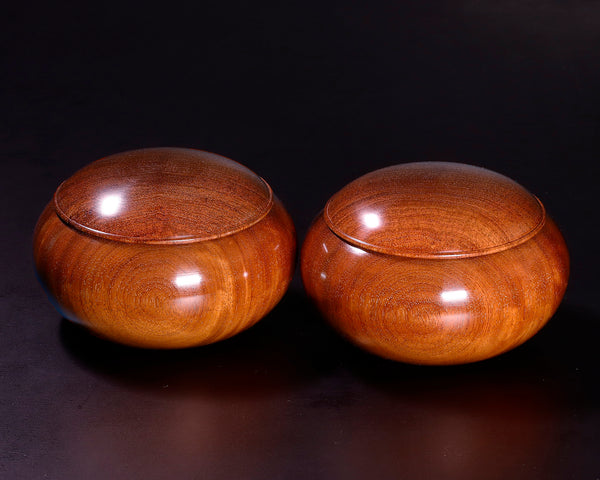 木工挽物職人 懐志製作 花林 碁笥 平型 特大 ~38号碁石用 GK-KRN38H-SB501