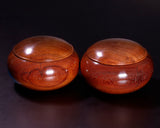 510-SGK-03 Wood craftsman "懐志 / Kai-shi" made Karin [Chinese quince] Go Bowls Low and Wide shape for size 32 - 38 Go stones GK-KRN38H-SB501