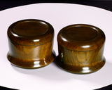 510-SGK-08 Wood craftsman "懐志 / Kai-shi" made Kusu 【Camphorwood】Go bowls for size 30 - 36 Go stones, "Hon-in-bo gata" Shape GK-KS36HB-SB501