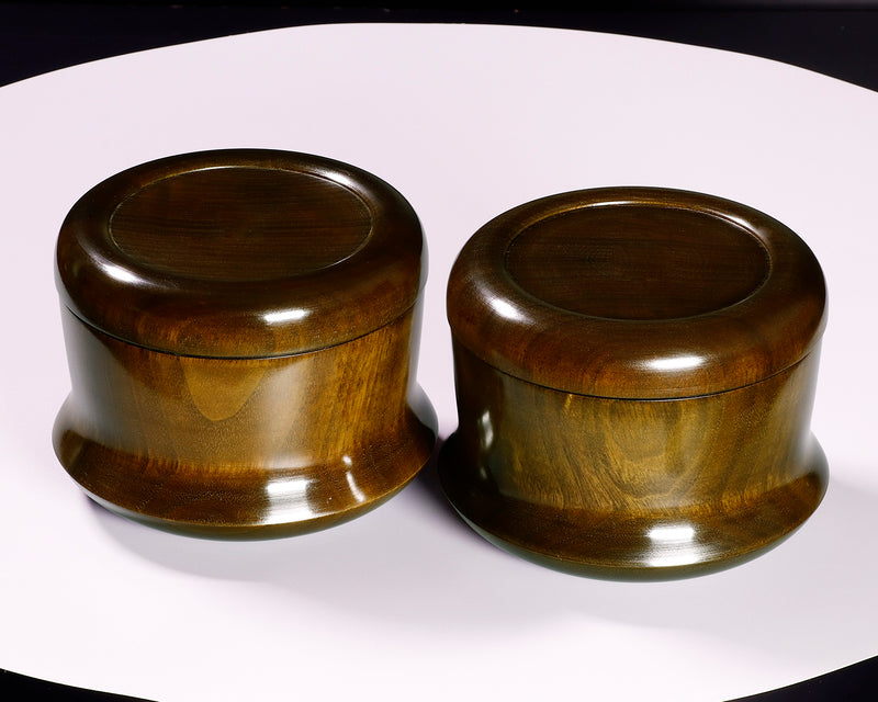 510-SGK-08 Wood craftsman "懐志 / Kai-shi" made Kusu 【Camphorwood】Go bowls for size 30 - 36 Go stones, "Hon-in-bo gata" Shape GK-KS36HB-SB501