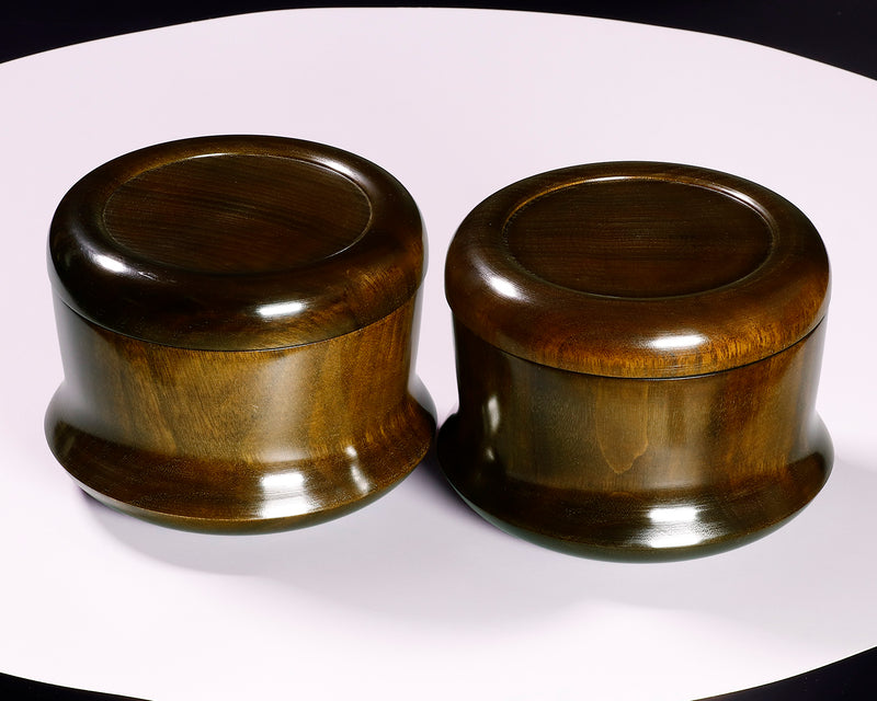 510-SGK-08 Wood craftsman "懐志 / Kai-shi" made Kusu 【Camphorwood】Go bowls for size 30 - 36 Go stones, "Hon-in-bo gata" Shape GK-KS36HB-SB501