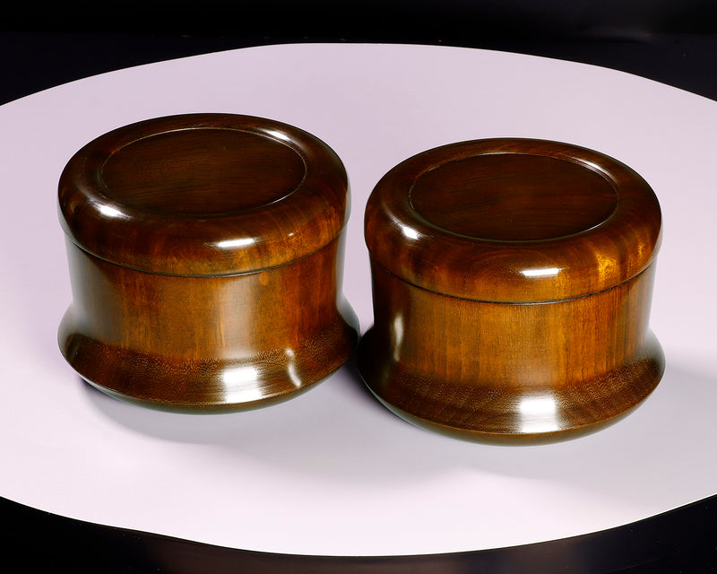 木工挽物職人 懐志製作 「楠（くす）」碁笥 本因坊型 超特大 ~43号碁石用 GK-KS43HB-SB501