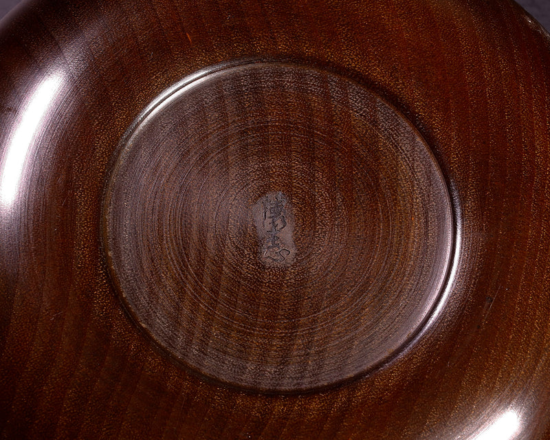 木工挽物職人 懐志製作 「楠（くす）」碁笥 本因坊型 超特大 ~43号碁石用 GK-KS43HB-SB501