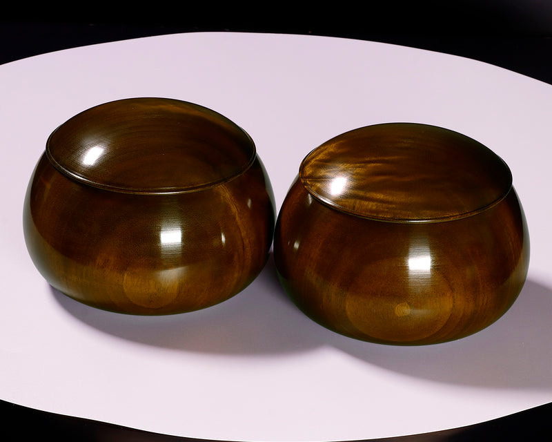 木工挽物職人 懐志製作 「楠（くす）」碁笥 特大 ~36号碁石用 杢入り GK-KS36TM-SB501