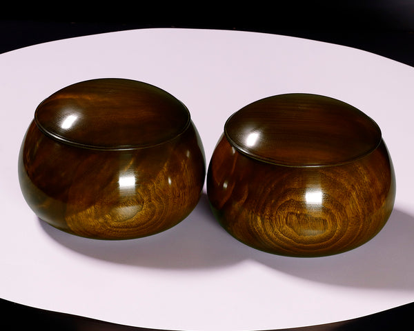 木工挽物職人 懐志製作 「楠（くす）」碁笥 特大 ~36号碁石用 杢入り GK-KS36TM-SB501