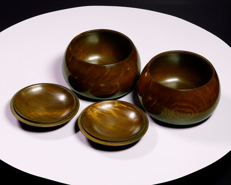 木工挽物職人 懐志製作 「楠（くす）」碁笥 超々特大 ~48号碁石用 杢入り GK-KS48TM-SB501