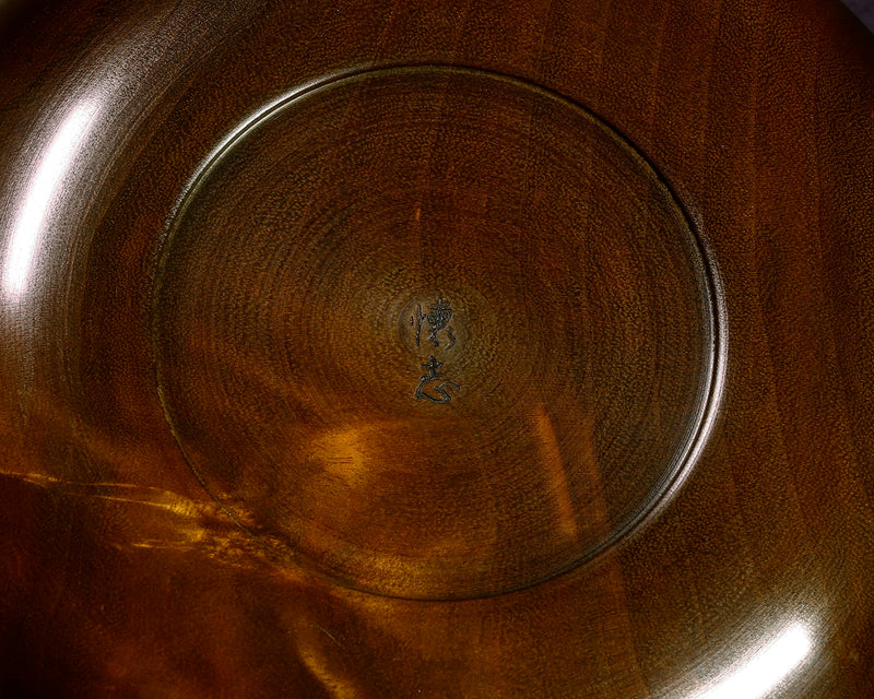 木工挽物職人 懐志製作 「楠（くす）」碁笥 超々特大 ~48号碁石用 杢入り GK-KS48TM-SB501