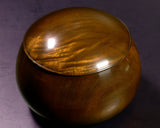 木工挽物職人 懐志製作 「楠（くす）」碁笥 特大 ~36号碁石用 杢入り GK-KS36TM-SB501