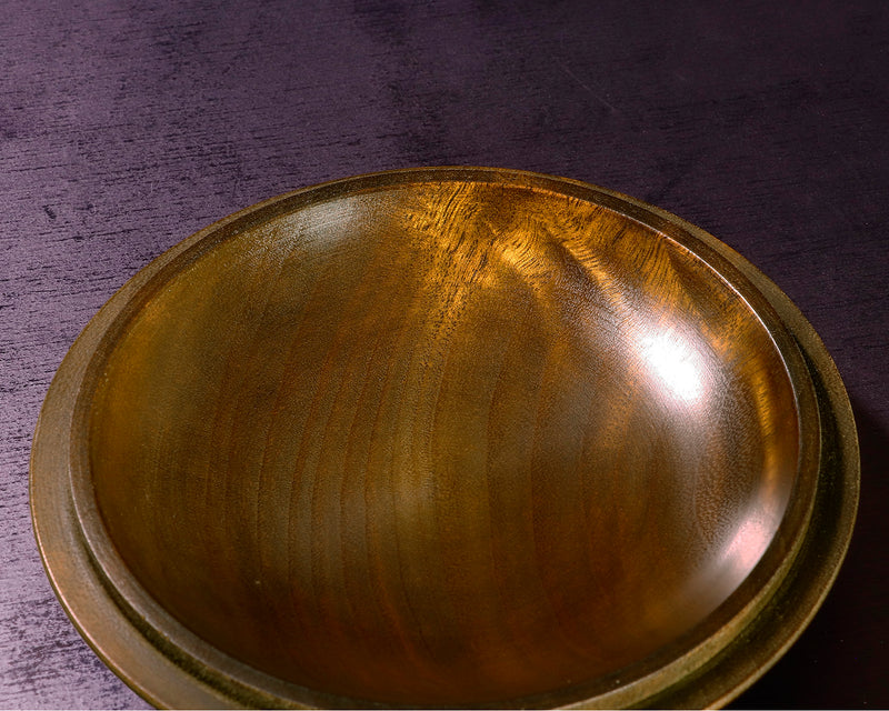 木工挽物職人 懐志製作 「楠（くす）」碁笥 超々特大 ~48号碁石用 杢入り GK-KS48TM-SB501