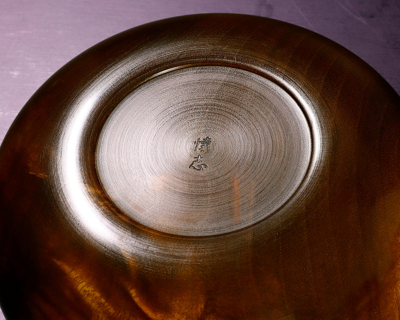 木工挽物職人 懐志製作 「楠（くす）」碁笥 超々特大 ~48号碁石用 杢入り GK-KS48TM-SB501