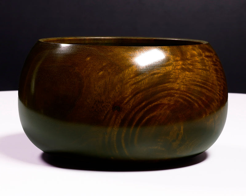 510-SGK-12 Wood craftsman "懐志 / Kai-shi" made Kusu 【Camphorwood】Figured Go bowls for size 43 - 50 Go stones, GK-KS50TM-SB501
