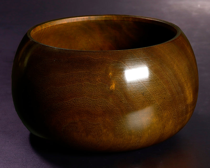 510-SGK-12 Wood craftsman "懐志 / Kai-shi" made Kusu 【Camphorwood】Figured Go bowls for size 43 - 50 Go stones, GK-KS50TM-SB501