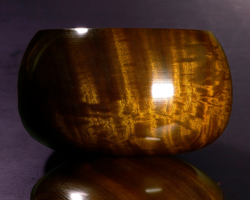 510-SGK-12 Wood craftsman "懐志 / Kai-shi" made Kusu 【Camphorwood】Figured Go bowls for size 43 - 50 Go stones, GK-KS50TM-SB501