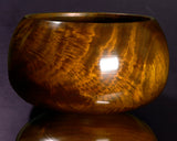 510-SGK-12 Wood craftsman "懐志 / Kai-shi" made Kusu 【Camphorwood】Figured Go bowls for size 43 - 50 Go stones, GK-KS50TM-SB501