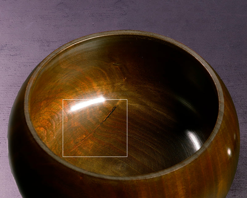 510-SGK-12 Wood craftsman "懐志 / Kai-shi" made Kusu 【Camphorwood】Figured Go bowls for size 43 - 50 Go stones, GK-KS50TM-SB501