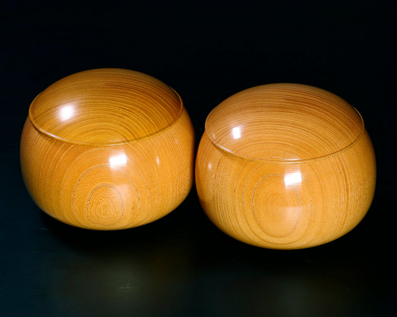 510-SGK-06 Wood craftsman "懐志 / Kai-shi" made "Keyaki / Zelkova" Go bowls for size 28 - 33 Go stones, GK-KYK33-SB501