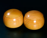 510-SGK-06 Wood craftsman "懐志 / Kai-shi" made "Keyaki / Zelkova" Go bowls for size 28 - 33 Go stones, GK-KYK33-SB501