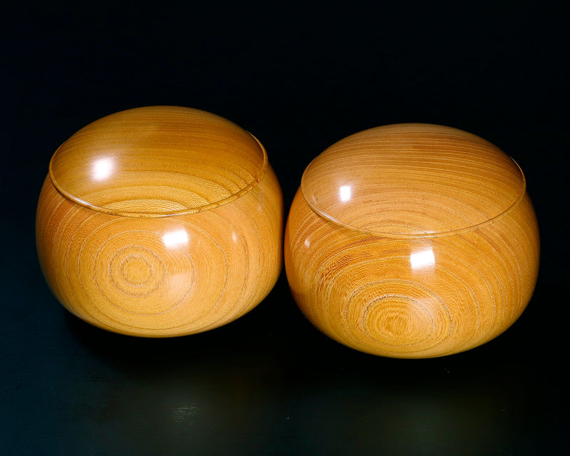 510-SGK-06 Wood craftsman "懐志 / Kai-shi" made "Keyaki / Zelkova" Go bowls for size 28 - 33 Go stones, GK-KYK33-SB501