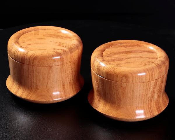 Wood craftsman "Kai-shi (懐志)" made "Keyaki / Zelkova" Go bowls, "Hon-in-bo gata" Shape