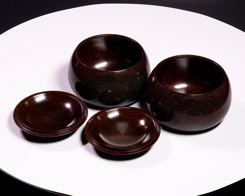 510-SGK-04 Wood craftsman "懐志 / Kai-shi" made Shitan【Rosewood】 Go bowls for size 30 - 36 Go stones, GK-STN36-SB412