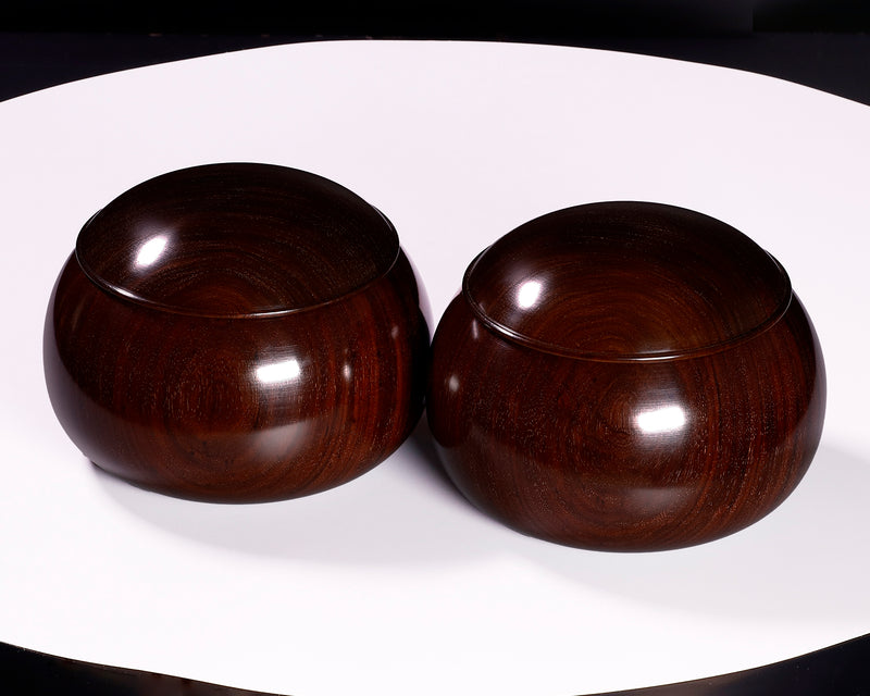 510-SGK-05 Wood craftsman "懐志 / Kai-shi" made Shitan【Rosewood】 Go bowls for size 36 - 43 Go stones, GK-STN43-SB412
