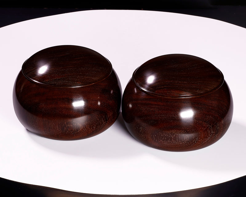510-SGK-05 Wood craftsman "懐志 / Kai-shi" made Shitan【Rosewood】 Go bowls for size 36 - 43 Go stones, GK-STN43-SB412
