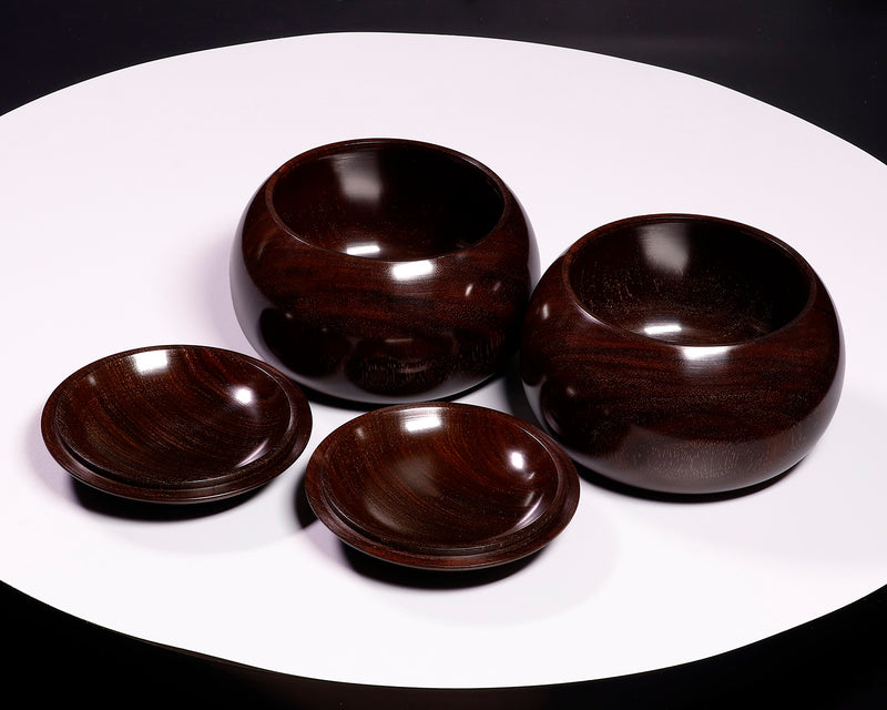 510-SGK-05 Wood craftsman "懐志 / Kai-shi" made Shitan【Rosewood】 Go bowls for size 36 - 43 Go stones, GK-STN43-SB412
