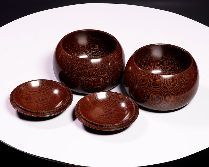 510-SGK-13 Wood craftsman "懐志 / Kai-shi" made Tagayasan 【Ironwood】 Go bowls for size 30 - 36 Go stones, GK-TGS36-SB412