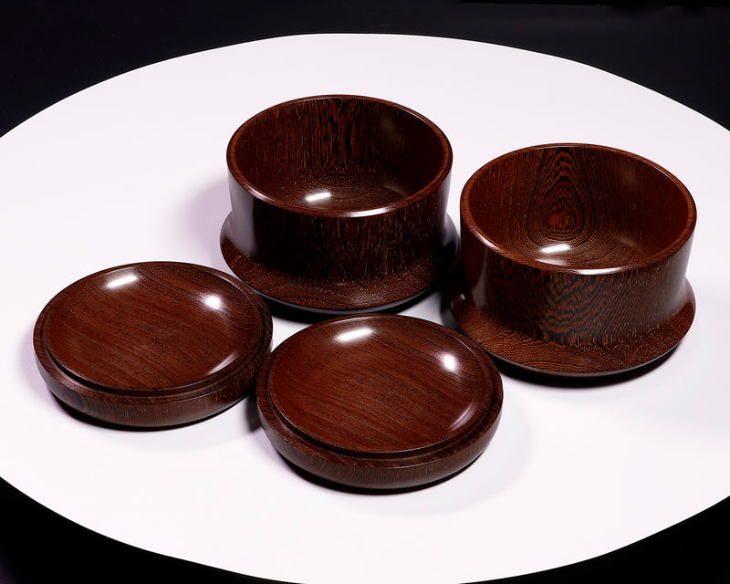 510-SGK-15 Wood craftsman "懐志 / Kai-shi" made Tagayasan 【Ironwood】 Go bowls for size 34 - 40 Go stones, "Hon-in-bo gata" Shape GK-TGS40HB-SB412