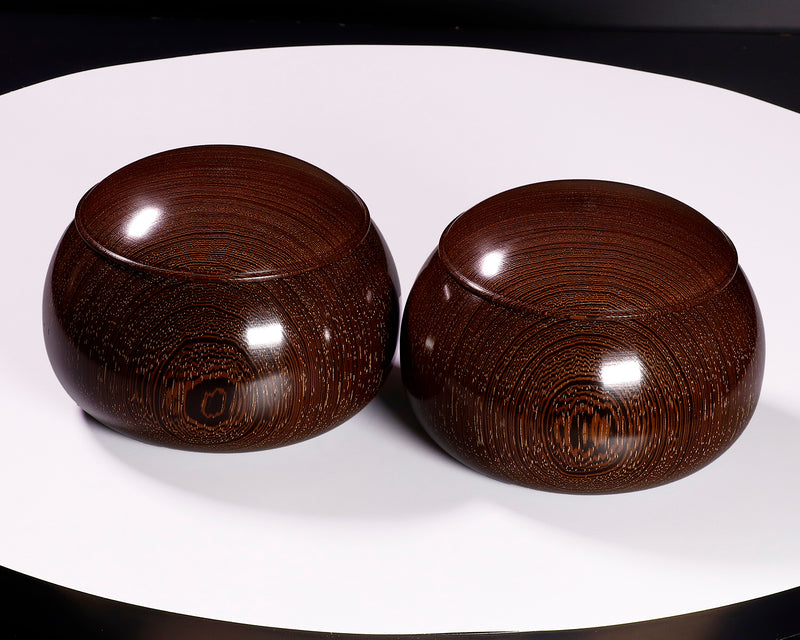 510-SGK-14 Wood craftsman "懐志 / Kai-shi" made Tagayasan 【Ironwood】 Go bowls for size 36 - 43 Go stones, GK-TGS43-SB412