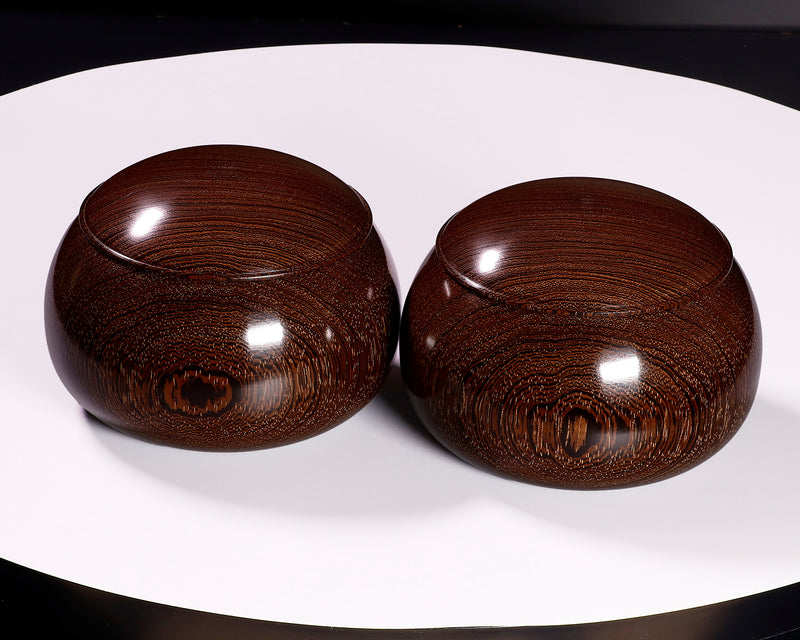 510-SGK-14 Wood craftsman "懐志 / Kai-shi" made Tagayasan 【Ironwood】 Go bowls for size 36 - 43 Go stones, GK-TGS43-SB412