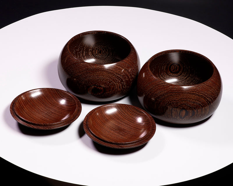 510-SGK-14 Wood craftsman "懐志 / Kai-shi" made Tagayasan 【Ironwood】 Go bowls for size 36 - 43 Go stones, GK-TGS43-SB412