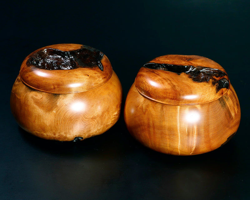 Wood craftsman Mr.Kawashita made Yakusugi Go Bowls Premium Burl Grain Super Extra Large size GK-YKS-BK507-GK42-01 *Off-spec