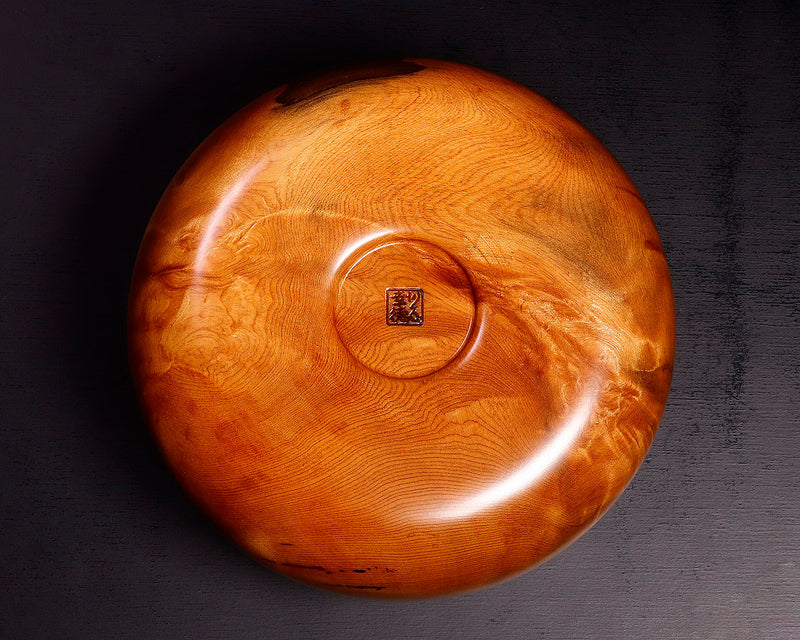 Wood craftsman Mr.Kawashita made Yakusugi Go Bowls Premium Burl Grain Super Extra Large size GK-YKS-BK507-GK42-01 *Off-spec