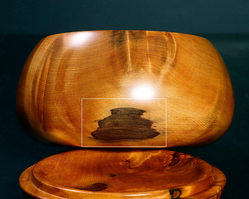 Wood craftsman Mr.Kawashita made Yakusugi Go Bowls Premium Burl Grain Super Extra Large size GK-YKS-BK507-GK42-01 *Off-spec