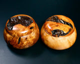 Wood craftsman Mr.Kawashita made Yakusugi Go Bowls Premium Burl Grain Super Extra Large size GK-YKS-BK507-GK42-01 *Off-spec