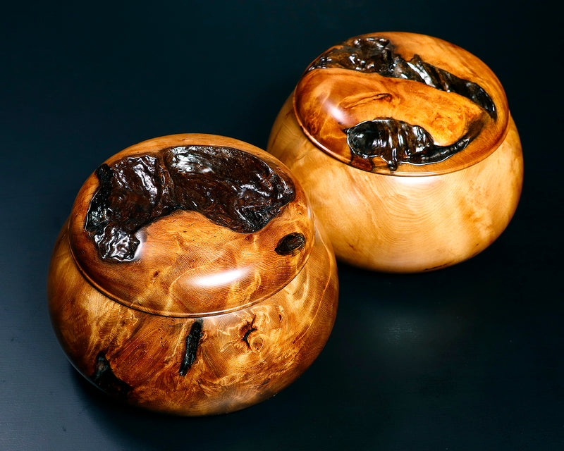 Wood craftsman Mr.Kawashita made Yakusugi Go Bowls Premium Burl Grain Super Extra Large size GK-YKS-BK507-GK42-01 *Off-spec