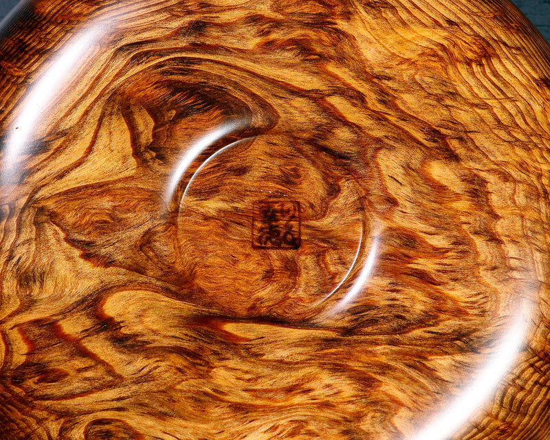 Wood craftsman Mr.Kawashita made Yakusugi Go Bowls Premium Burl Grain Super Extra Large size GK-YKS-BK510-GK42-02