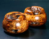 Wood craftsman Mr.Kawashita made Yakusugi Go Bowls Premium Burl Grain Super Extra Large size GK-YKS-BK510-GK42-02